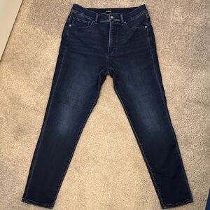 Express Women’s High Rise Jeans in Dark Blue Wash